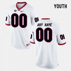White #00 Kids UGA Customized Jerseys College Limited Football 135416-803