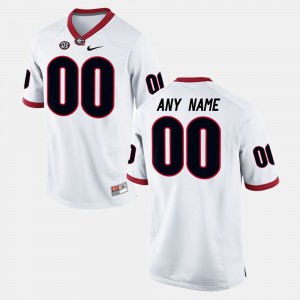 College Limited Football #00 UGA Customized Jerseys Men's White 313909-433