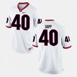 #40 Mens Theron Sapp UGA Jersey White Alumni Football Game 635998-845