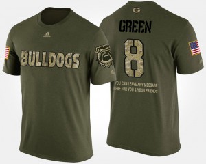Military A.J. Green UGA T-Shirt #8 Short Sleeve With Message Camo For Men 960946-591