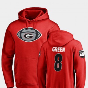Football Game Ball A.J. Green UGA Hoodie Red For Men #8 674894-198