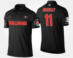 #11 Aaron Murray UGA Polo Southeastern Conference Rose Bowl Black For Men's Bowl Game 427424-470
