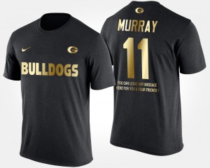 Gold Limited Aaron Murray UGA T-Shirt Black #11 Short Sleeve With Message Mens 329995-926