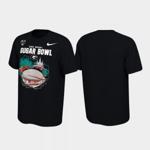 UGA T-Shirt For Men's Black Illustrations 2020 Sugar Bowl Bound 497441-460