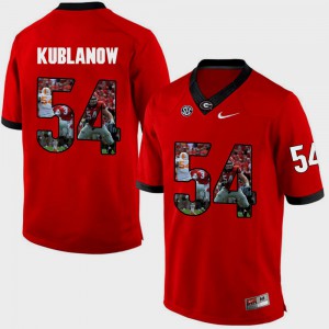 #54 Red Pictorial Fashion Mens Brandon Kublanow UGA Jersey 934059-142