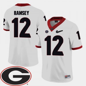 Mens White 2018 SEC Patch Brice Ramsey UGA Jersey #12 College Football 252939-631