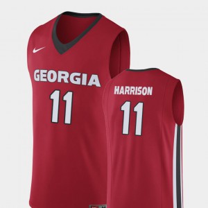 For Men's #11 Christian Harrison UGA Jersey College Basketball Red Replica 788625-412