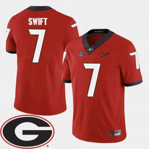 College Football D'Andre Swift UGA Jersey #7 For Men's Red 2018 SEC Patch 541645-597
