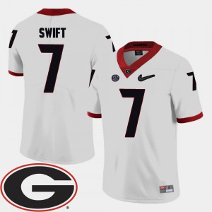 Men D'Andre Swift UGA Jersey 2018 SEC Patch #7 College Football White 388920-397