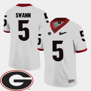 #5 2018 SEC Patch College Football For Men's Damian Swann UGA Jersey White 243250-243