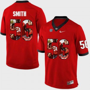 Mens Pictorial Fashion Garrison Smith UGA Jersey Red #56 410212-671