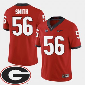 College Football Garrison Smith UGA Jersey Men's Red 2018 SEC Patch #56 571861-656