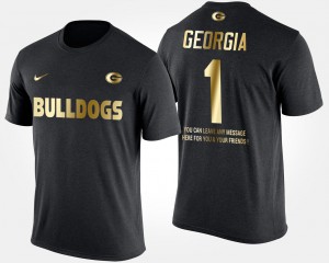 Black Men's No.1 Short Sleeve With Message UGA T-Shirt Gold Limited #1 525374-950