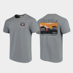 Comfort Colors Campus Scenery Gray For Men UGA T-Shirt 318595-748
