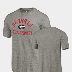 Men's UGA T-Shirt Gray Tri-Blend Distressed Pick-A-Sport 176082-910