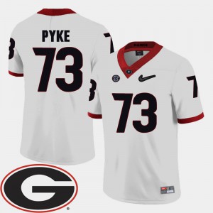 White #73 2018 SEC Patch Greg Pyke UGA Jersey College Football Men's 206338-545