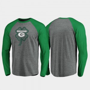 UGA T-Shirt St. Patrick's Day Raglan Long Sleeve Celtic Charm Mens Heathered Gray 735768-444