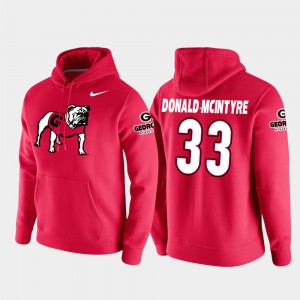 Red College Football Pullover For Men Ian Donald-McIntyre UGA Hoodie Vault Logo Club #33 607368-613