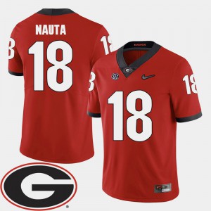 Isaac Nauta UGA Jersey College Football #18 2018 SEC Patch Red For Men's 935882-121