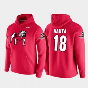 Red College Football Pullover For Men Isaac Nauta UGA Hoodie Vault Logo Club #18 136140-948