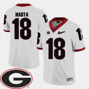 White #18 2018 SEC Patch College Football For Men's Isaac Nauta UGA Jersey 431874-148
