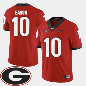 For Men's 2018 SEC Patch College Football Jacob Eason UGA Jersey Red #10 151549-363