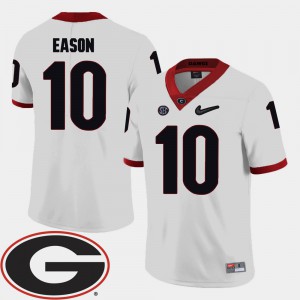 #10 For Men's College Football White Jacob Eason UGA Jersey 2018 SEC Patch 874115-386