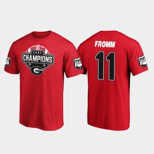 2019 SEC East Football Division Champions Men's Jake Fromm UGA T-Shirt Red #11 605299-304