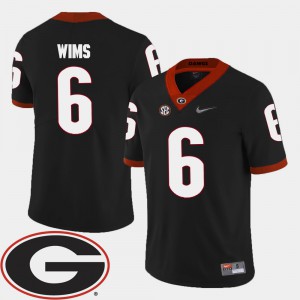Javon Wims UGA Jersey 2018 SEC Patch #6 For Men's Black College Football 159533-280