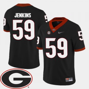 College Football #59 For Men's Jordan Jenkins UGA Jersey 2018 SEC Patch Black 545568-656