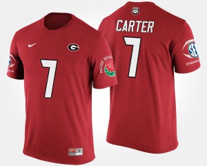 For Men Bowl Game #7 Lorenzo Carter UGA T-Shirt Red Southeastern Conference Rose Bowl 969247-574