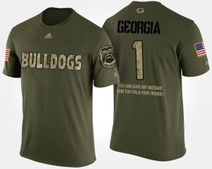 Camo #1 No.1 Short Sleeve With Message Military Men's UGA T-Shirt 455993-273