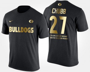 Black Gold Limited Nick Chubb UGA T-Shirt Short Sleeve With Message Men's #27 738913-294