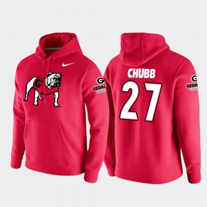Nick Chubb UGA Hoodie Red Vault Logo Club Mens College Football Pullover #27 209912-972