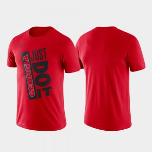 Red Basketball Performance UGA T-Shirt Mens Just Do It 491344-354