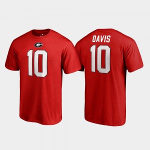 #10 Name & Number College Legends Mens Red Thomas Davis Sr. UGA T-Shirt 526757-499