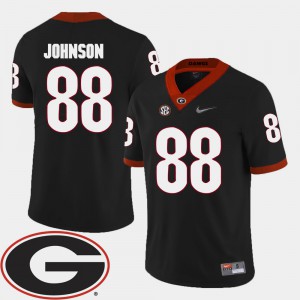 #88 Men College Football Black Toby Johnson UGA Jersey 2018 SEC Patch 390766-459
