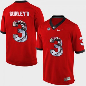 Pictorial Fashion Mens Red Todd Gurley II UGA Jersey #3 947425-949