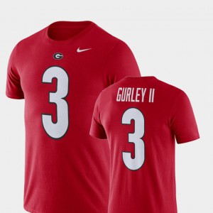 Todd Gurley II UGA T-Shirt Football Performance Red #3 For Men's 314591-823