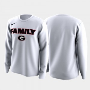 For Men Family on Court March Madness Legend Basketball Long Sleeve White UGA T-Shirt 968707-968