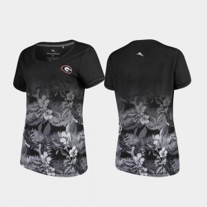 Black For Women's UGA T-Shirt Floral Victory Tommy Bahama 240208-676
