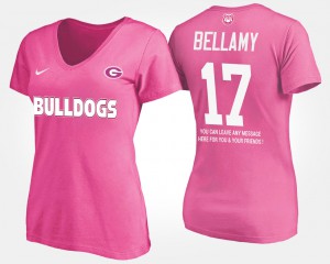 Davin Bellamy UGA T-Shirt Pink With Message #17 Ladies 423554-178