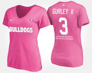 Pink Women's Todd Gurley II UGA T-Shirt With Message #3 918897-266